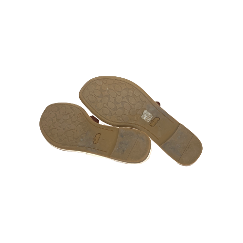 Coach Cream Pebbled Leather Sandals | Gently Used |