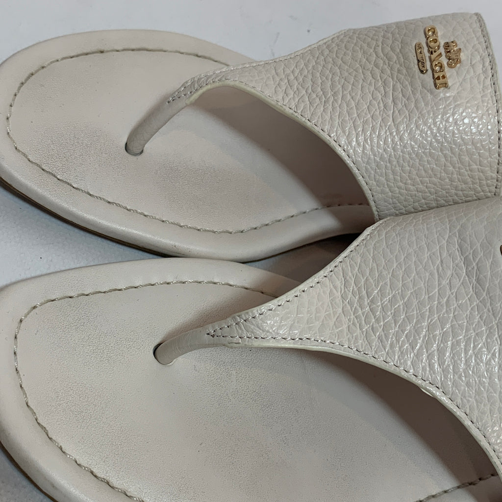 Coach Cream Pebbled Leather Sandals | Gently Used |