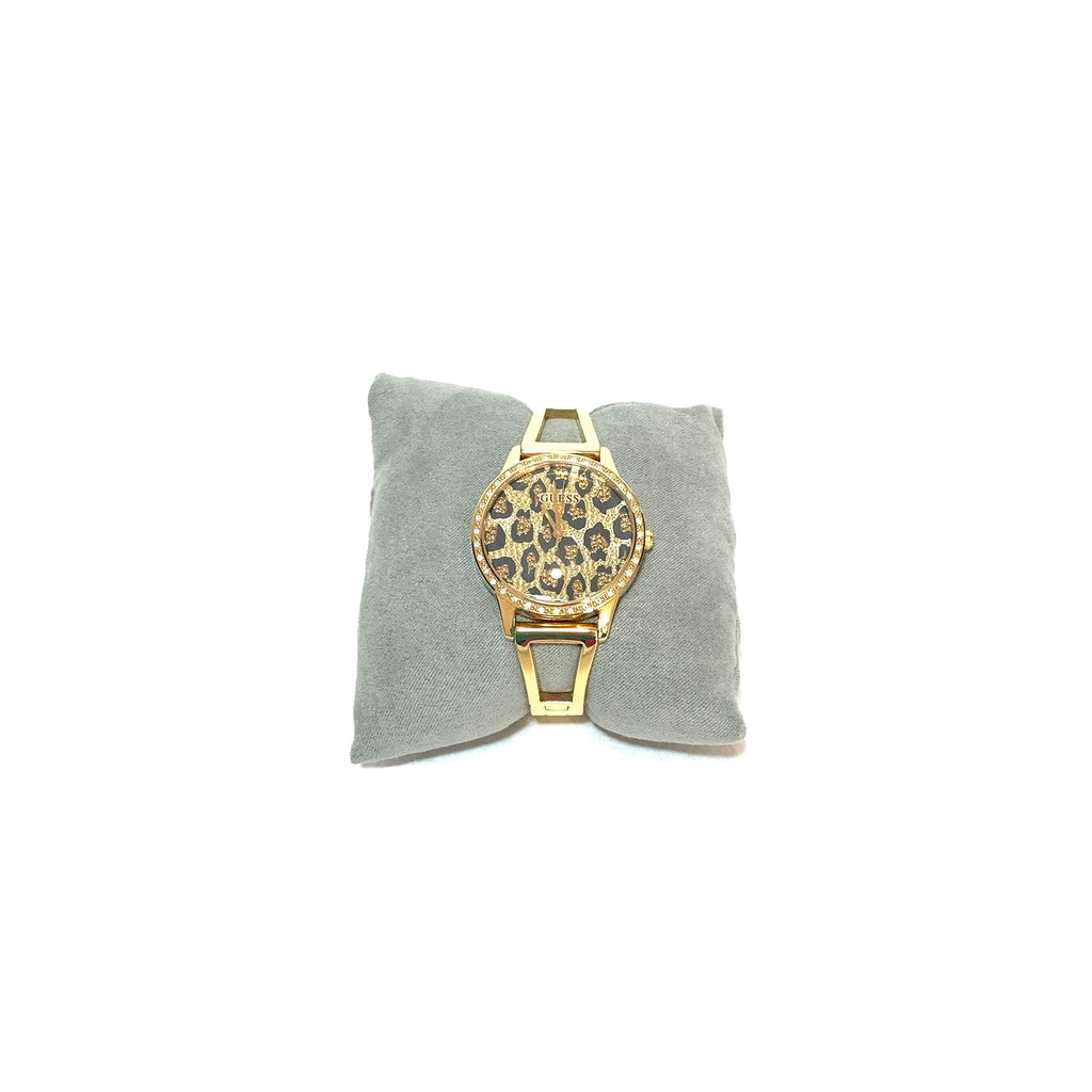 Guess Gold Animal Print Rhinestone Bracelet Watch | Gently Used |