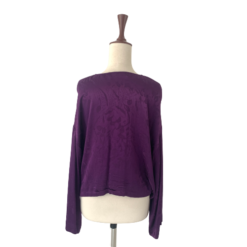 ZARA Purple Rhinestone Buttons Blouse | Pre Loved |
