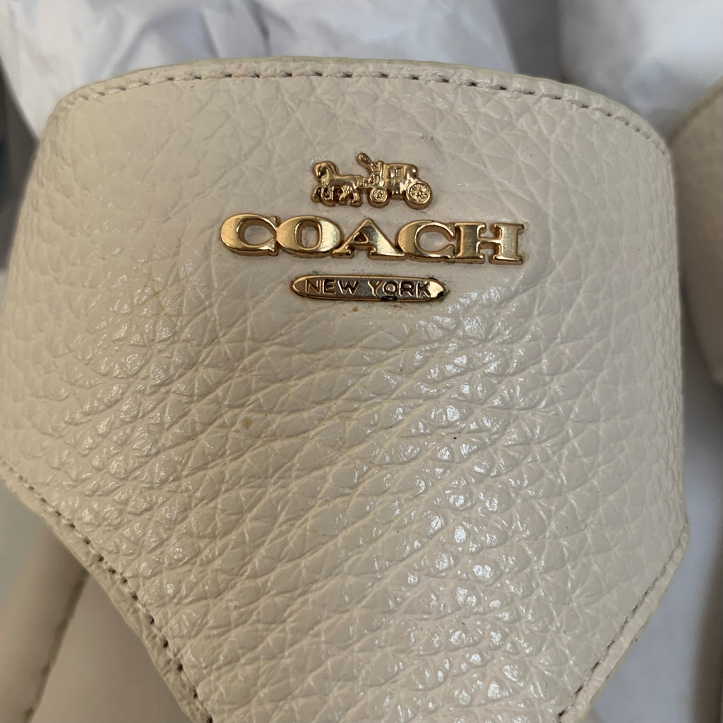 Coach Cream Pebbled Leather Sandals | Gently Used |