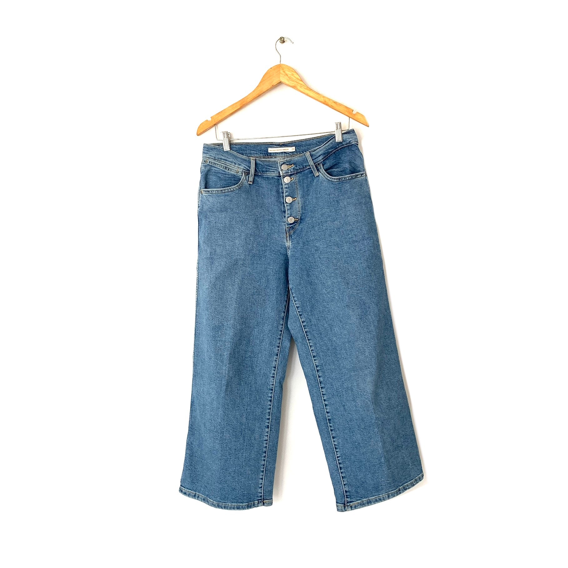 Levis Cropped Wide Leg Denim Jeans Brand New
