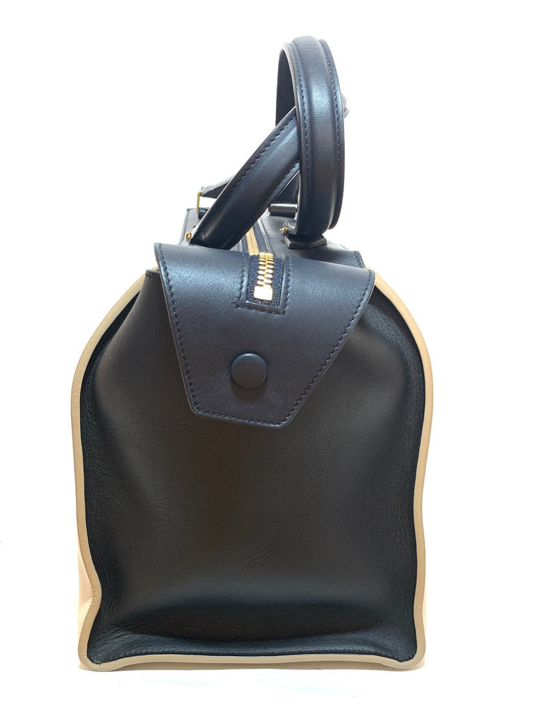 Celine Black & Cream Leather 'Ring' Tote | Gently Used |