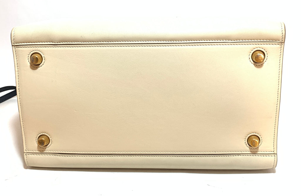 Celine Black & Cream Leather 'Ring' Tote | Gently Used |