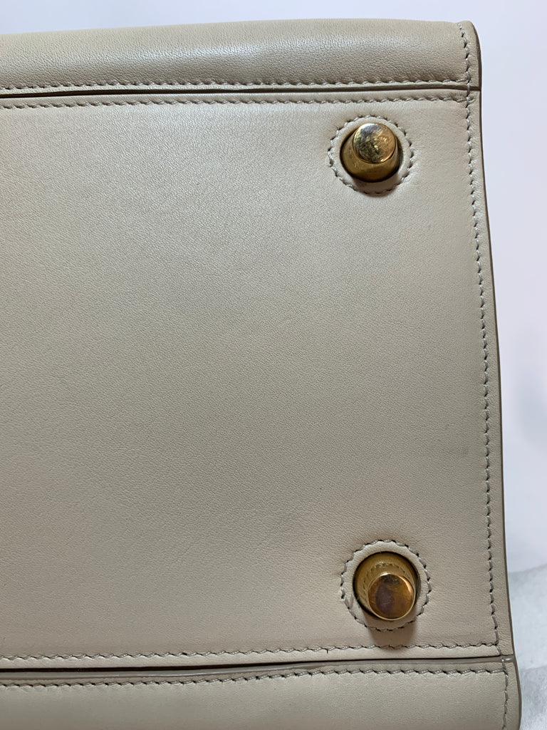 Celine Black & Cream Leather 'Ring' Tote | Gently Used |