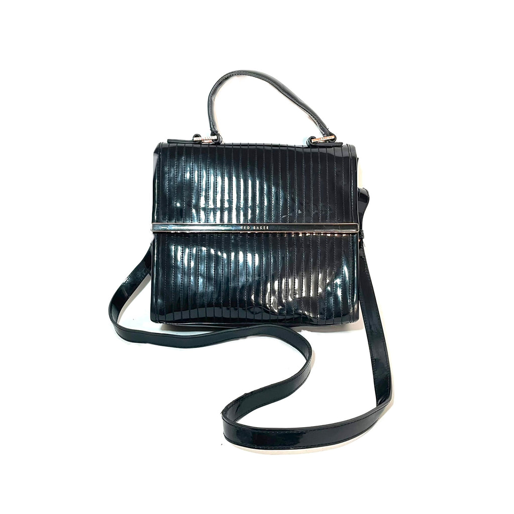 Ted Baker Black Patent Leather Shoulder Bag | Gently Used |