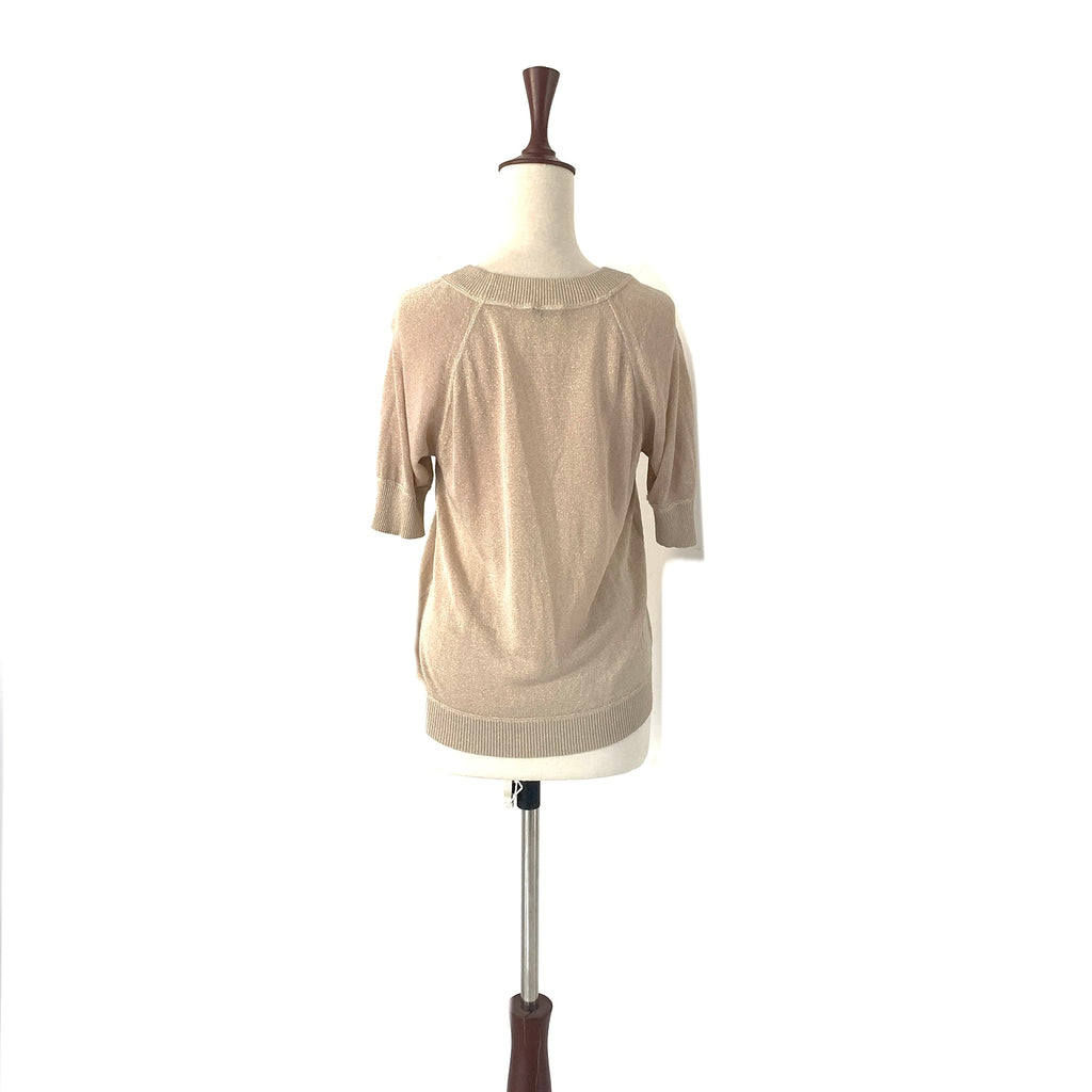 Club Monaco Light Gold Glitter Knit Top | Gently Used |