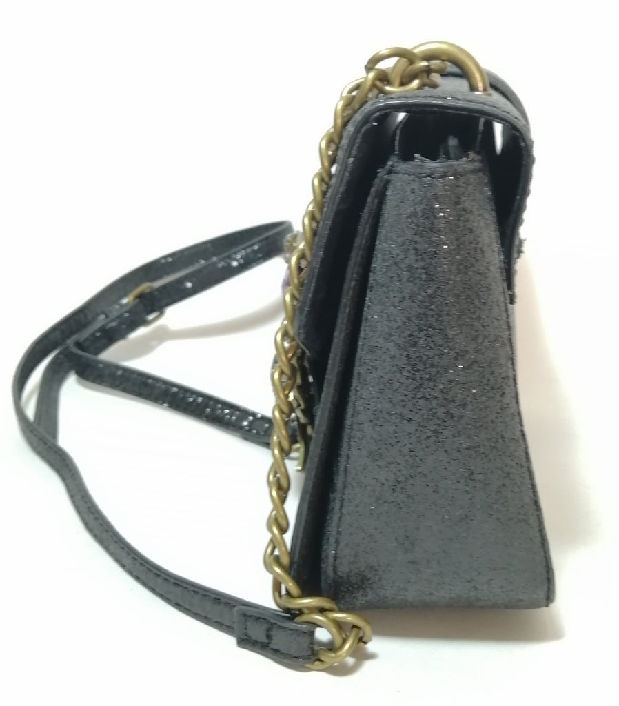 ALDO grey glitter with bow & rhinestones cross body bag