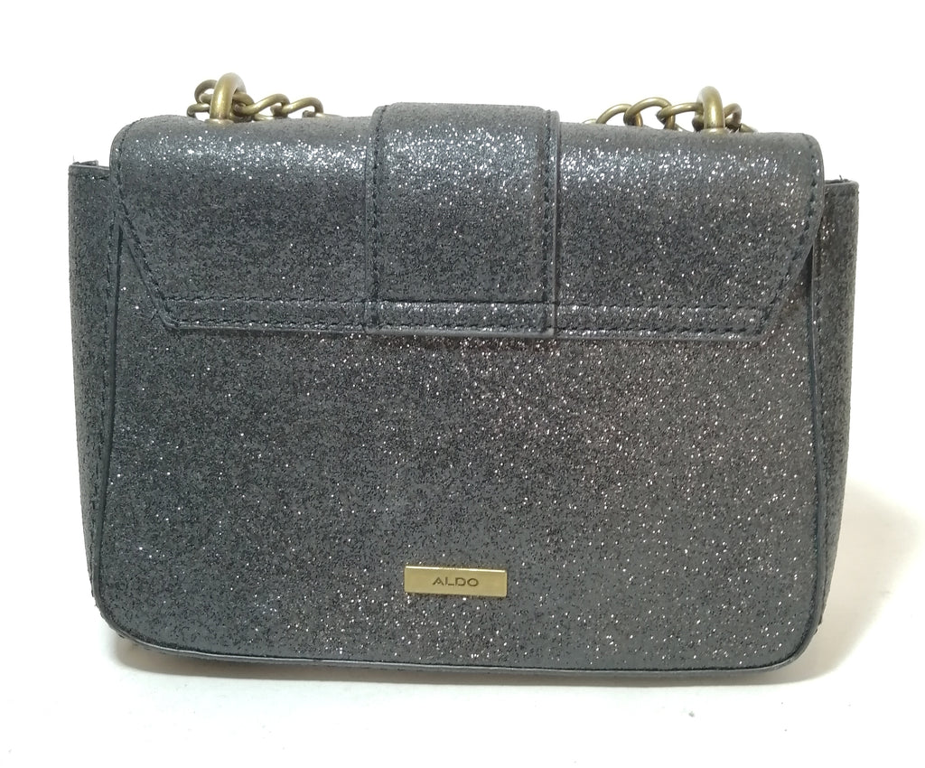 ALDO grey glitter with bow & rhinestones cross body bag