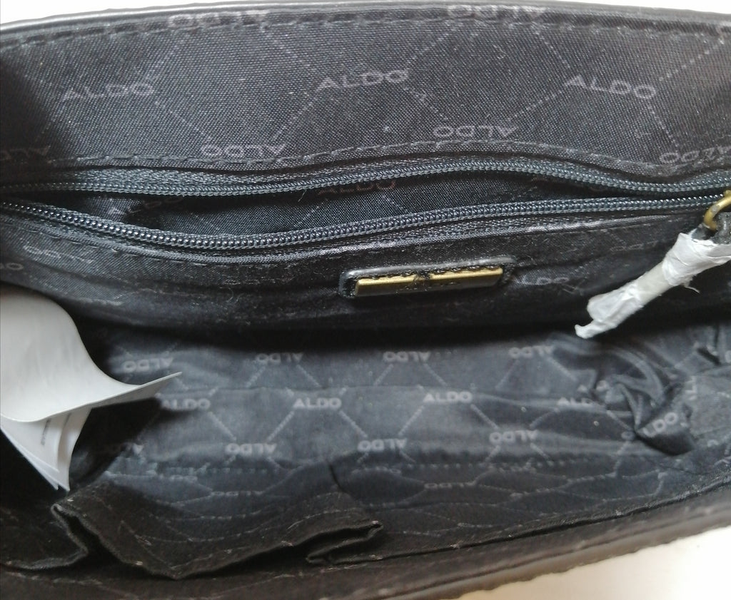 ALDO grey glitter with bow & rhinestones cross body bag