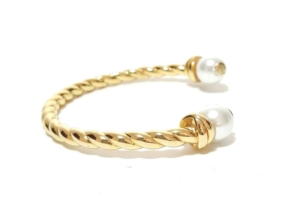 Tory Burch Gold Rope Logo Bangle 