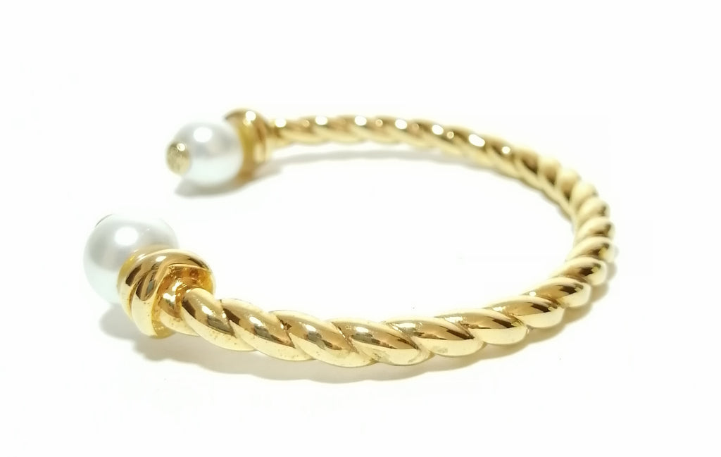 Tory Burch Gold Rope Logo Bangle 
