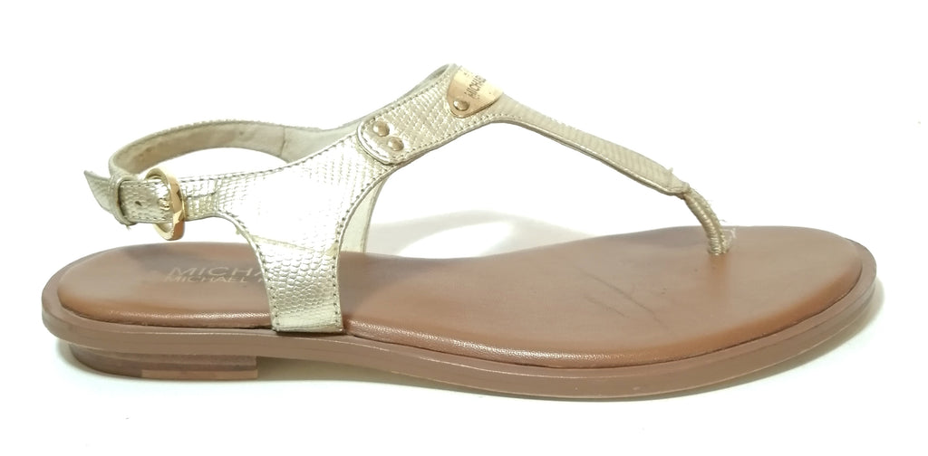 Michael Kors Gold Thong Leather Sandals