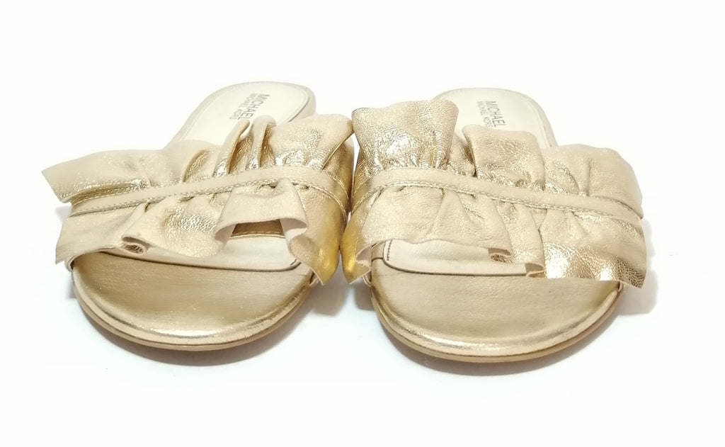Michael Kors Gold Leather Slides 
