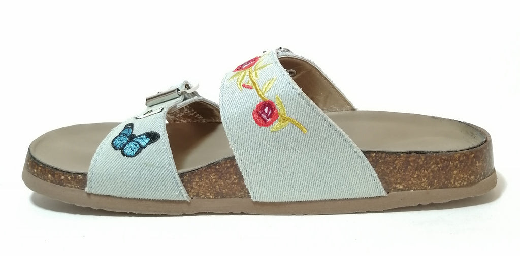 Madden Girl Denim Embroidered Brando Sandals