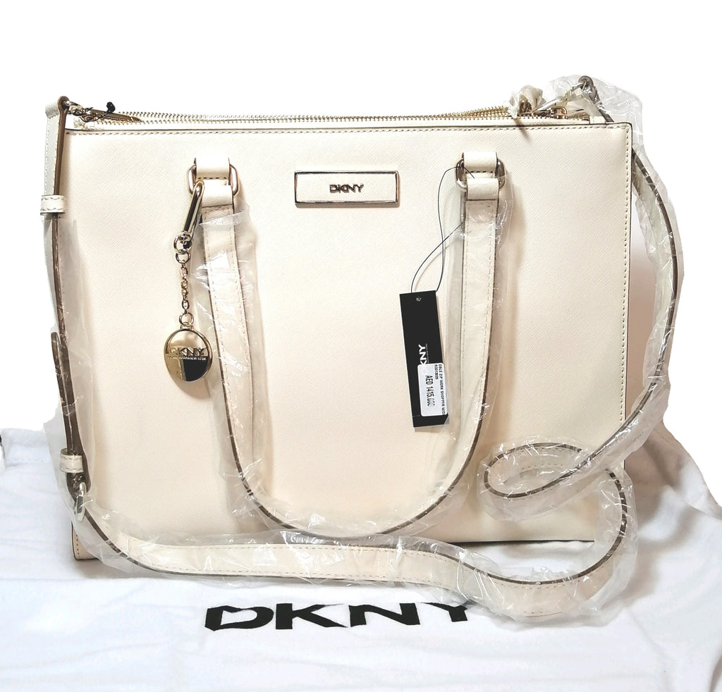 DKNY cream leather tote