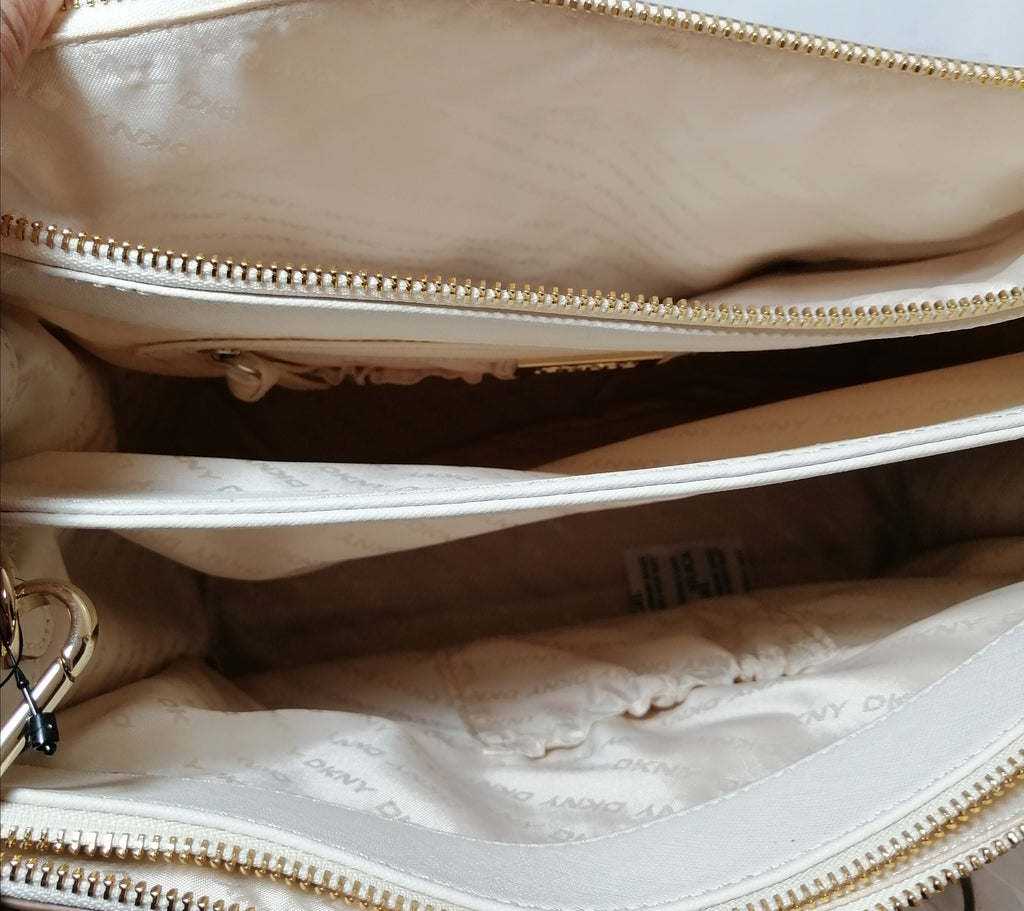 DKNY cream leather tote