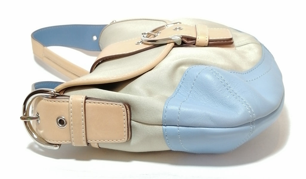 Coach Tri Colour Canvas & Leather Shoulder Bag 