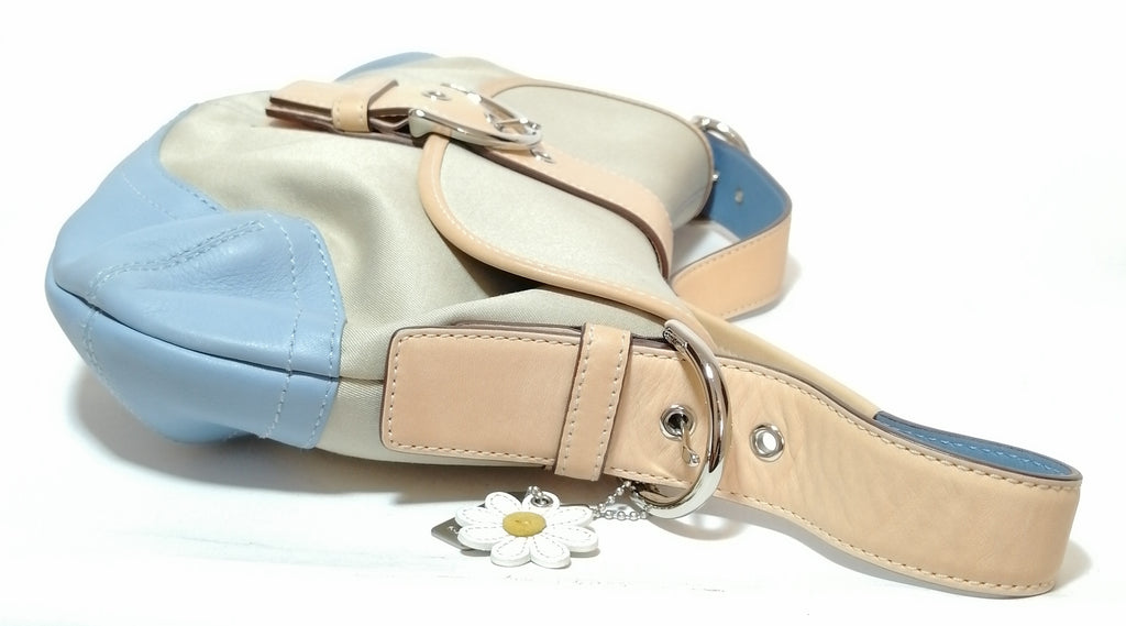 Coach Tri Colour Canvas & Leather Shoulder Bag 