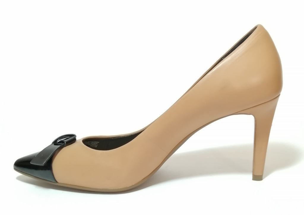 Michael Kors Tan Leather Patent Tip Pointed Pumps