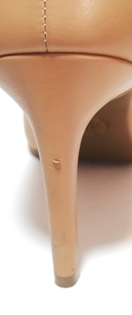 Michael Kors Tan Leather Patent Tip Pointed Pumps
