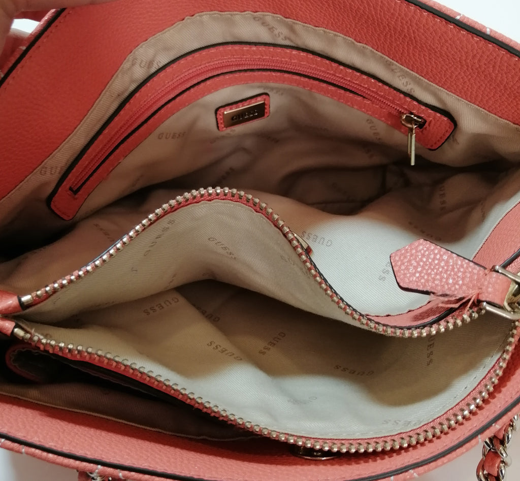 Guess Orange Quilted Shoulder Bag 