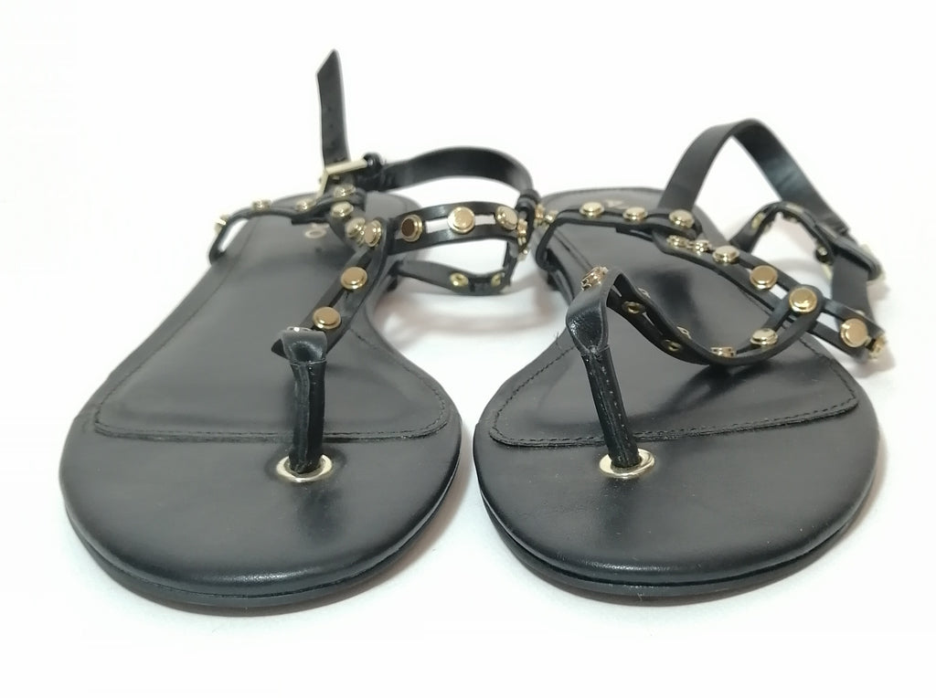 ALDO 'Starda' Black Gold Stud Thong Sandals