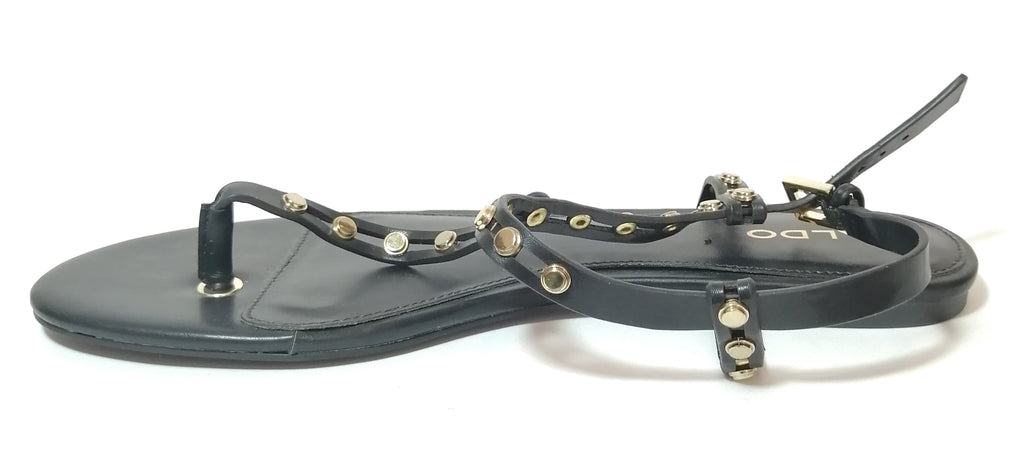 ALDO 'Starda' Black Gold Stud Thong Sandals