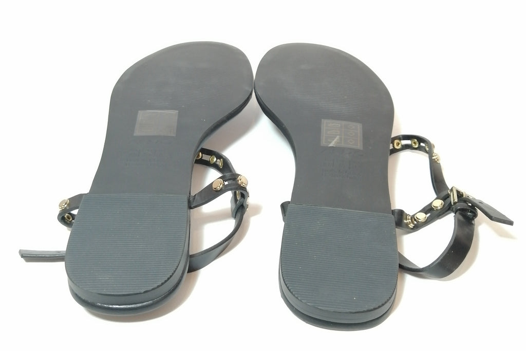 ALDO 'Starda' Black Gold Stud Thong Sandals