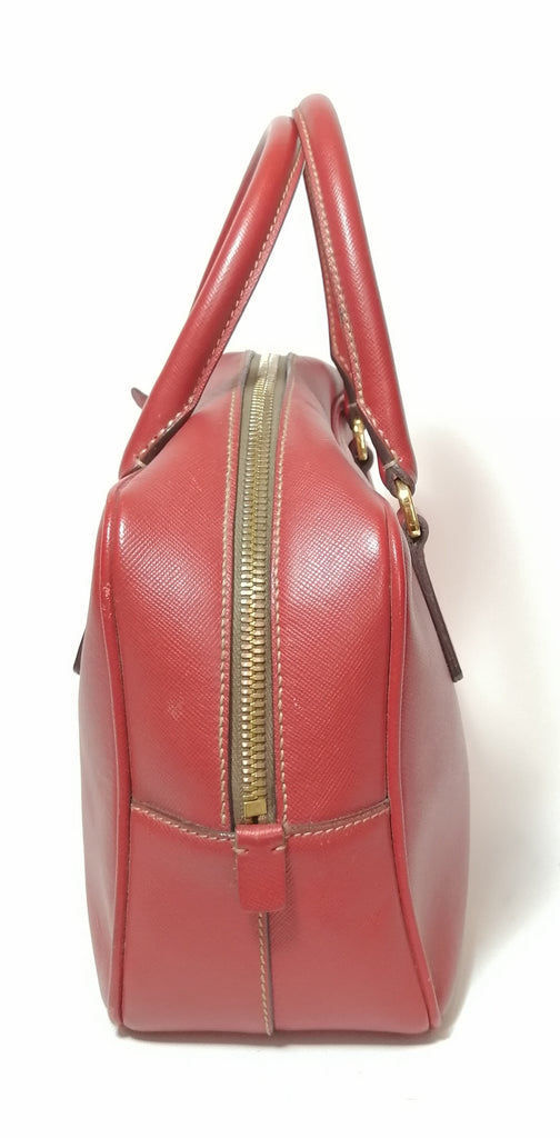 Prada Red Small Saffiano Leather Tote 