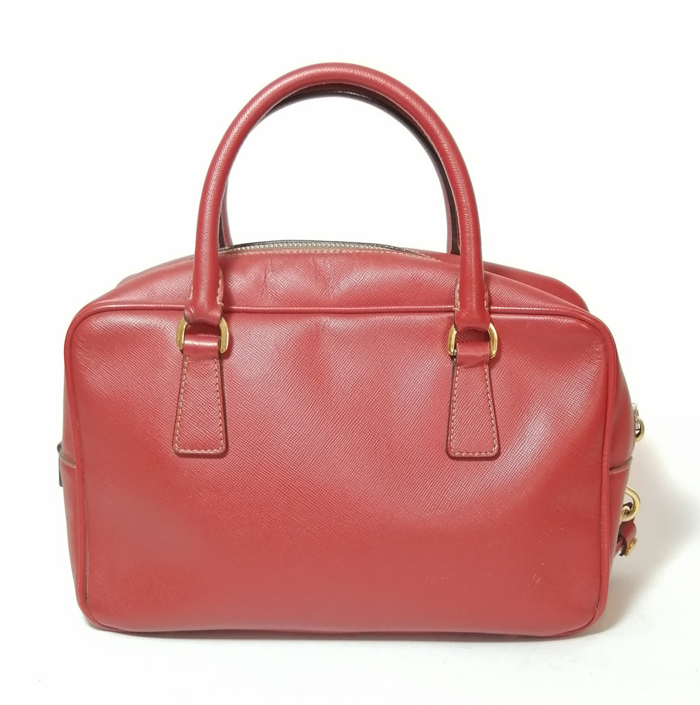 Prada Red Small Saffiano Leather Tote 