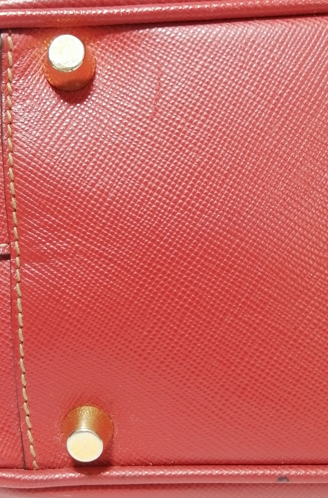 Prada Red Small Saffiano Leather Tote | Pre Loved |
