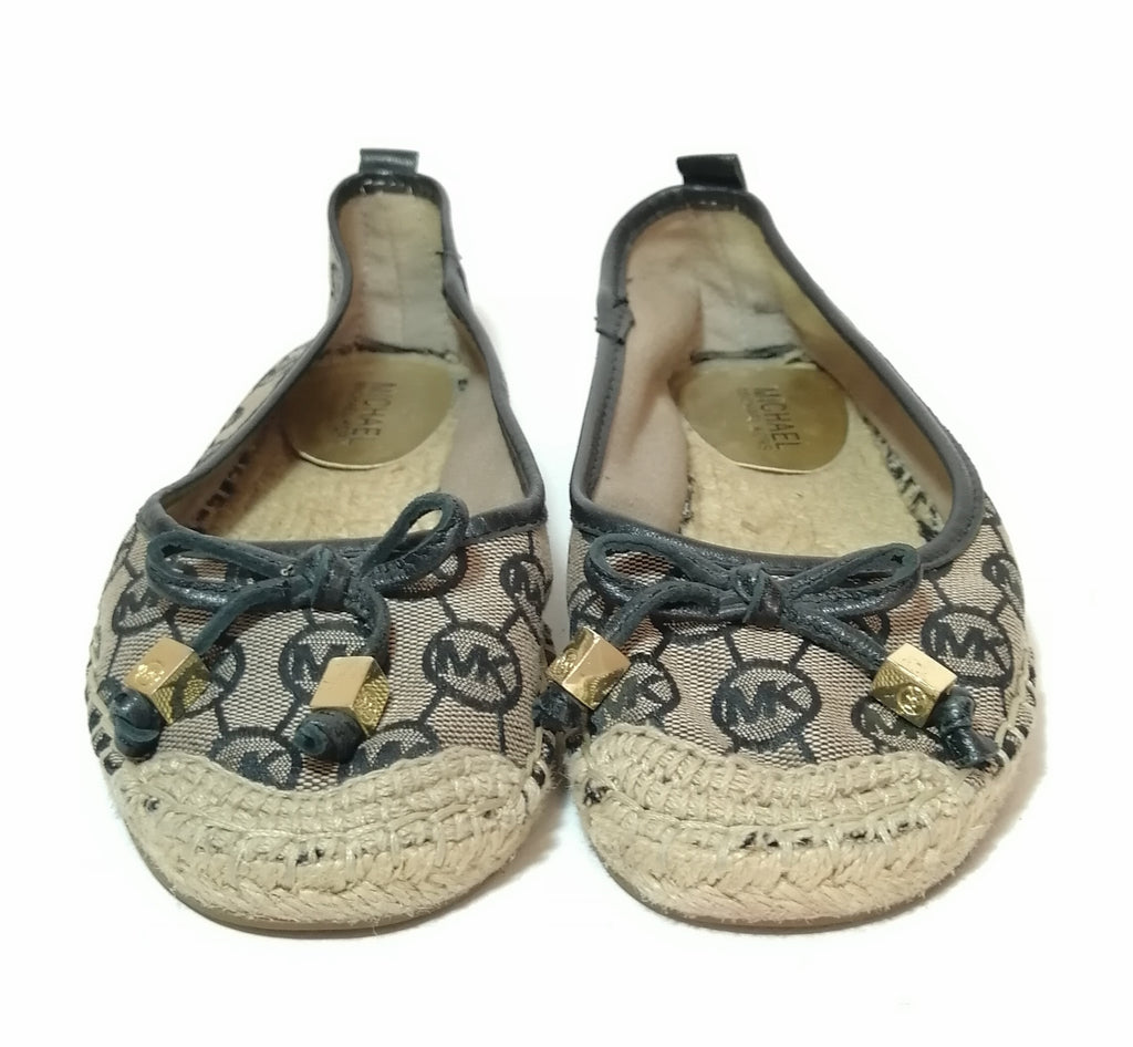 Michael Kors Meg Black & Grey Logo Espadrilles