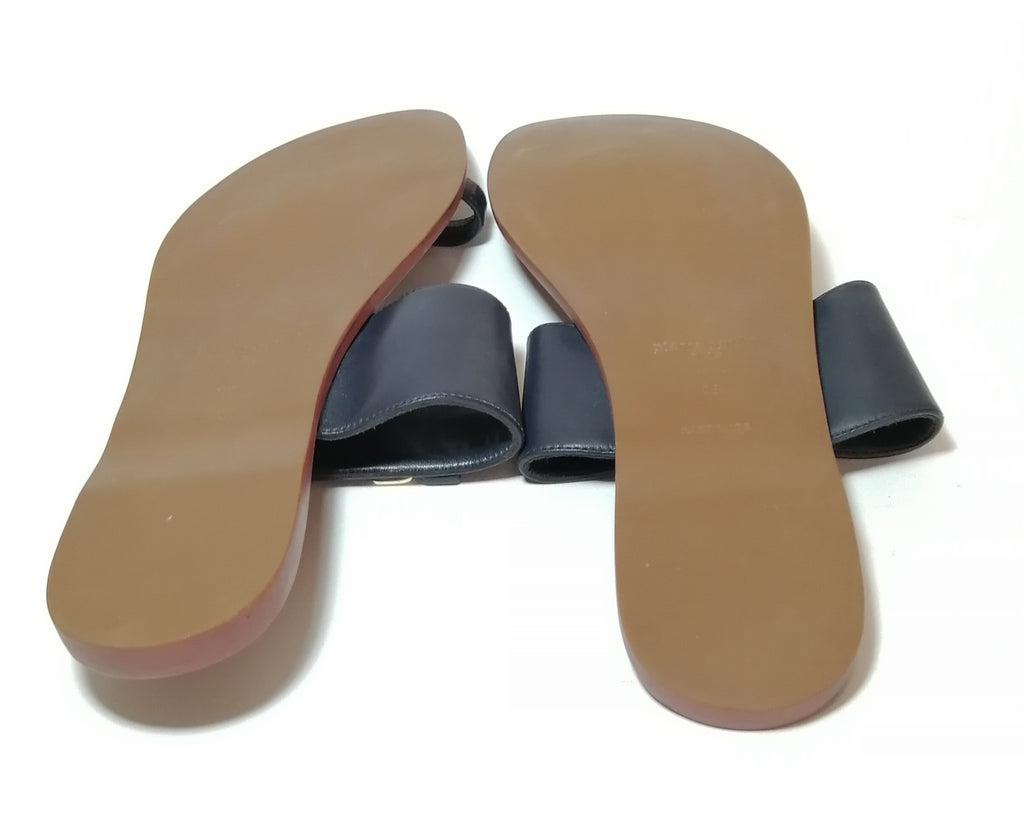 Pierre Cardin Navy Toe Strap Flats
