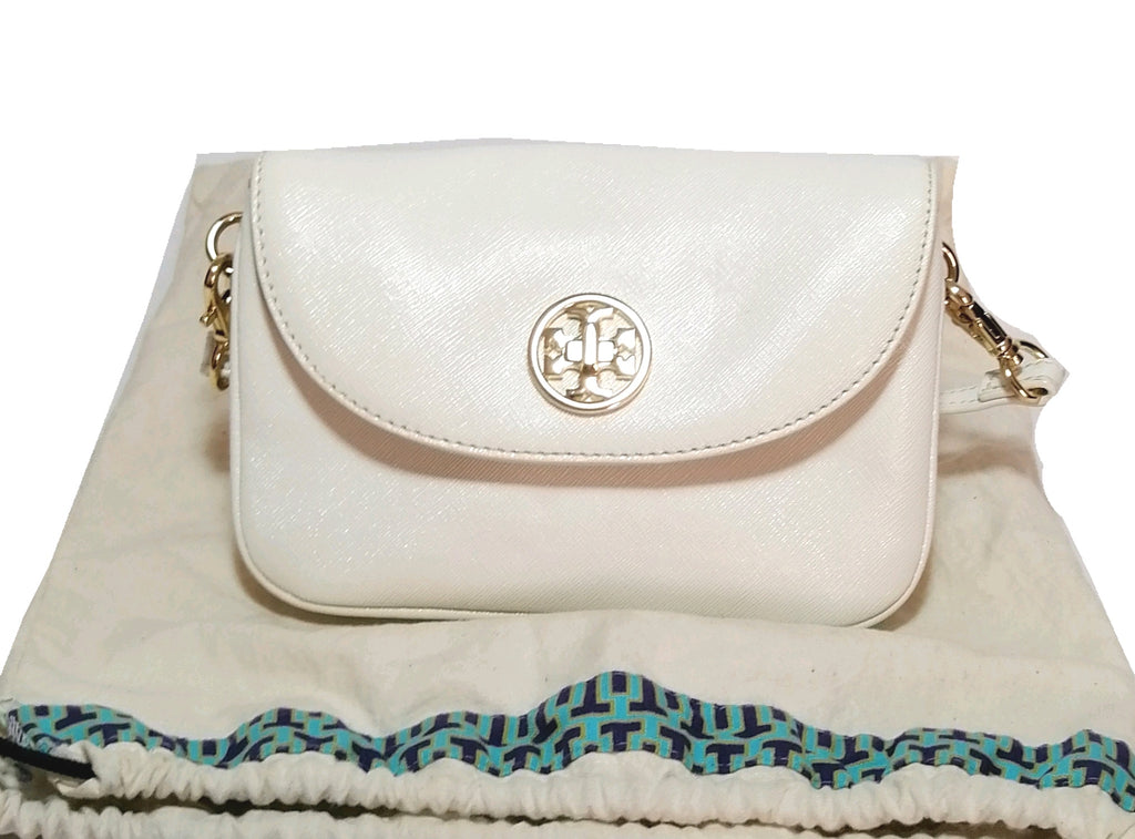 Tory Burch White Leather Mini Crossbody Bag