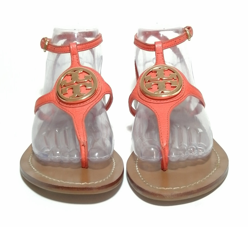 Tory Burch Orange Leather Thong Sandals 