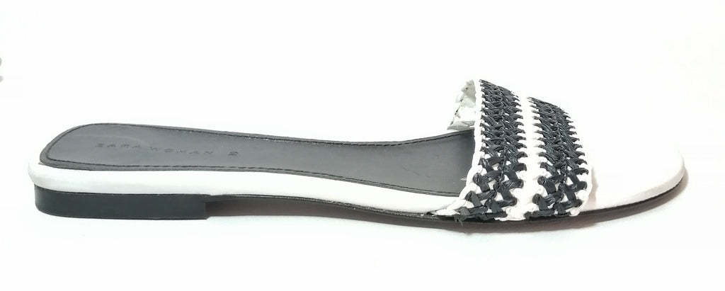 ZARA Black & White Slide Sandals | Gently Used |