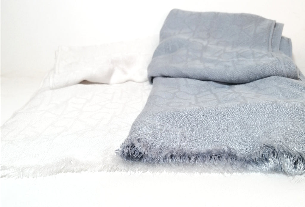 Calvin Klein Blue & White Monogram Scarf | Gently Used |
