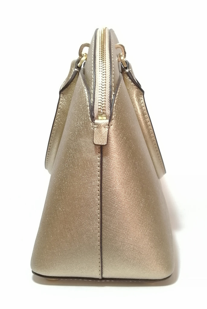 MIchael Kors Emmy Pale Gold Leather Dome Satchel
