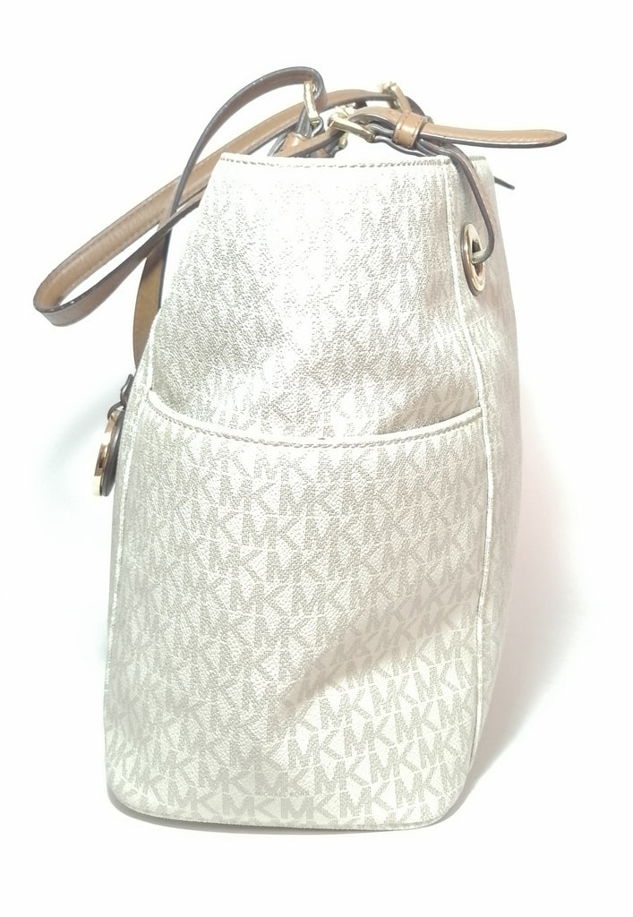 Michael Kors Vanilla Jet Set Item East West Signature Tote | Pre Loved |