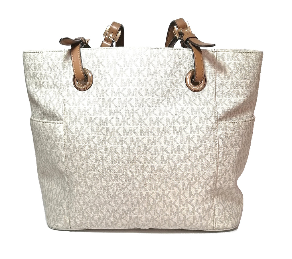 Michael Kors Vanilla Jet Set Item East West Signature Tote | Pre Loved |