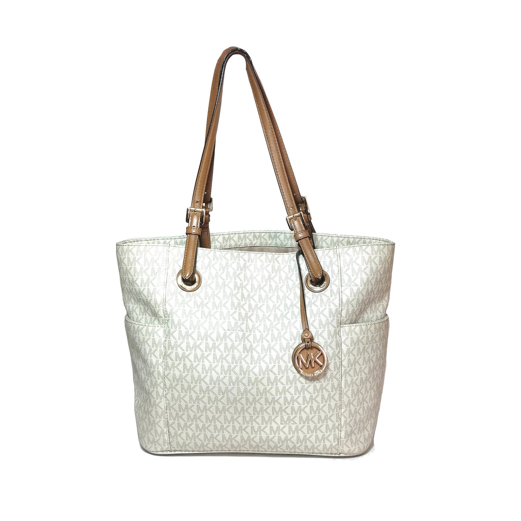 Michael Kors Vanilla Jet Set Item East West Signature Tote | Pre Loved |