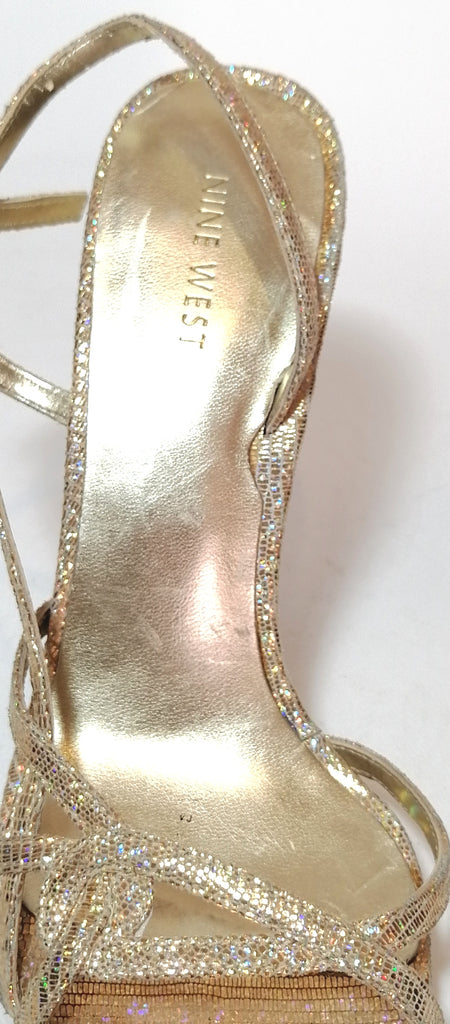 Nine West Gold 'NWWHILIA' Glitter Heels | Pre Loved |