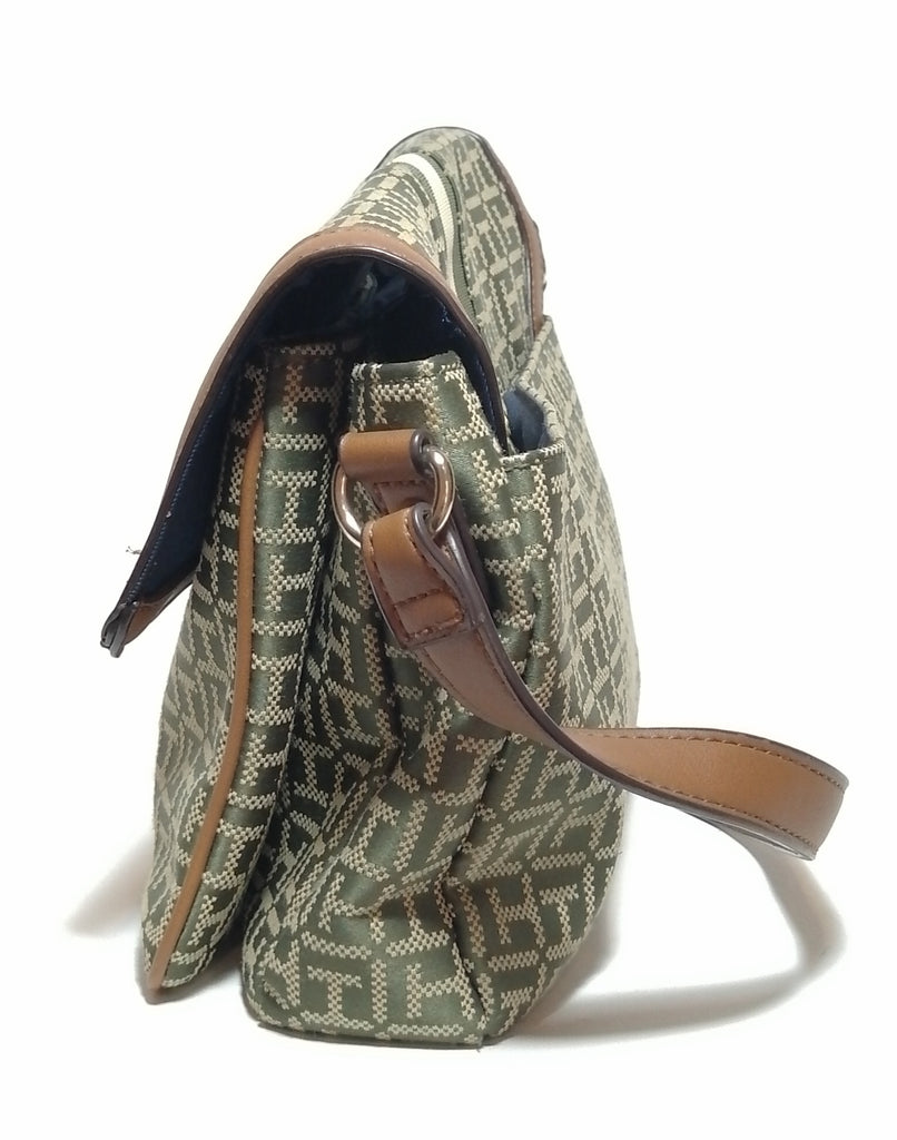 Tommy Hilfiger Monogram Canvas Shoulder Bag 