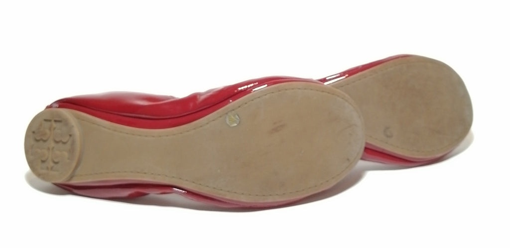 Tory Burch Red Patent 'Eddie' Ballet Flats