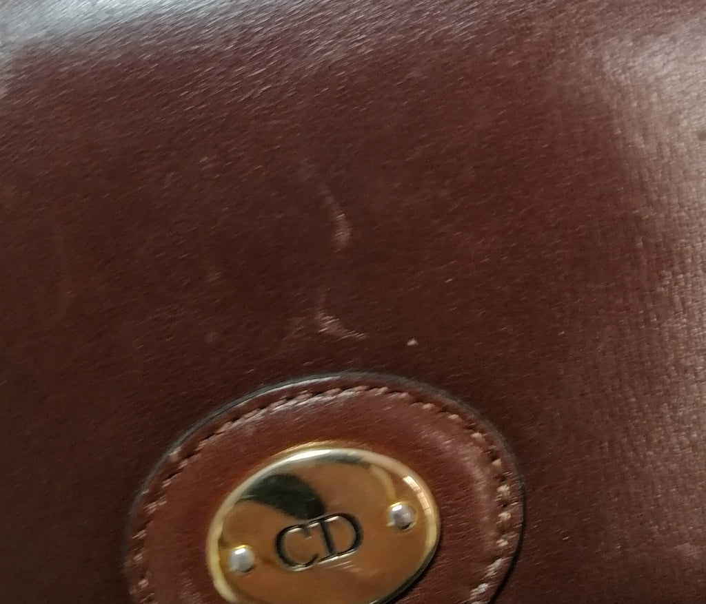 Christian Dior Vintage Tan Leather Shoulder Bag