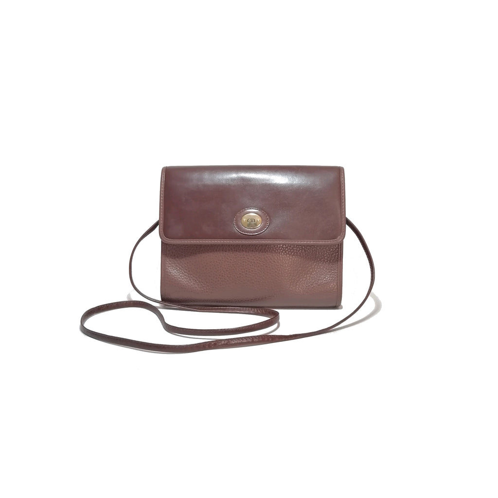 Christian Dior Vintage Tan Leather Shoulder Bag