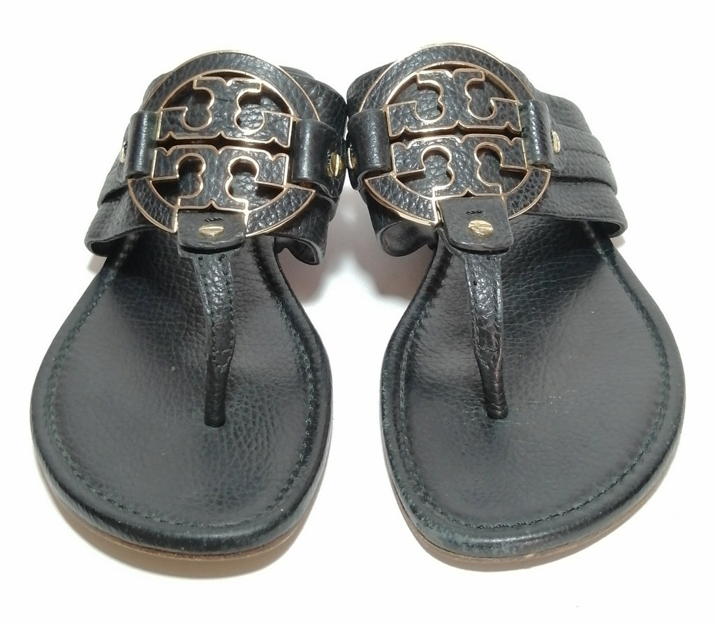 Tory Burch Black Leather 'Amanda' Sandals