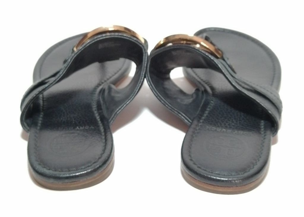 Tory Burch Black Leather 'Amanda' Sandals