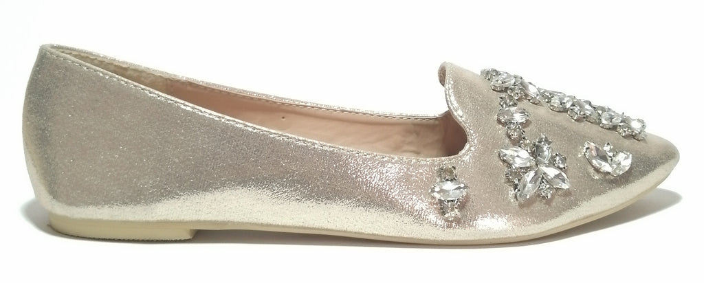 Iconic Gold Rhinestone Pointed Loafers
